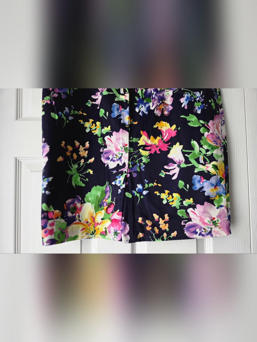 Lauren Ralph Lauren Navy Floral Pencil Skirt Size 14 - Picture 8 of 10